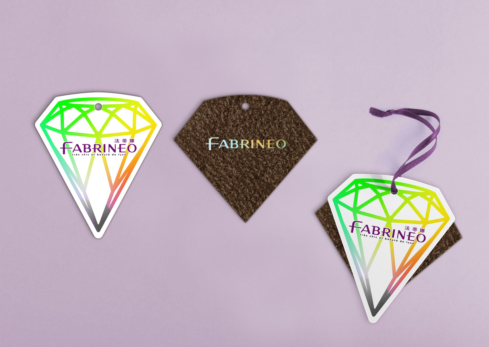 Fabrineo tag and leather sample