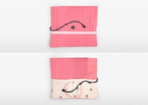 coral red eating utensil wrapper or roll, inside and outer | Green Baby Garden :: Upcycling Product Development