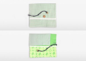 melon green eating utensil wrapper or roll, inside and outer shell | Green Baby Garden :: Upcycling Product Development