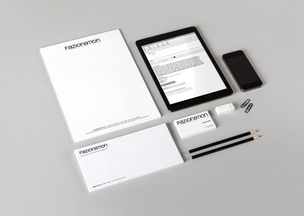 Fazionation corporate stationery