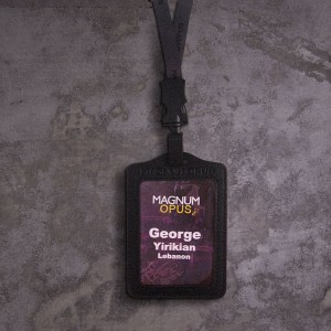 participant's identity tag leather black, logo embossed | British Fashion Retail Brand – Magnum London :: Event Magnum Opus 2008