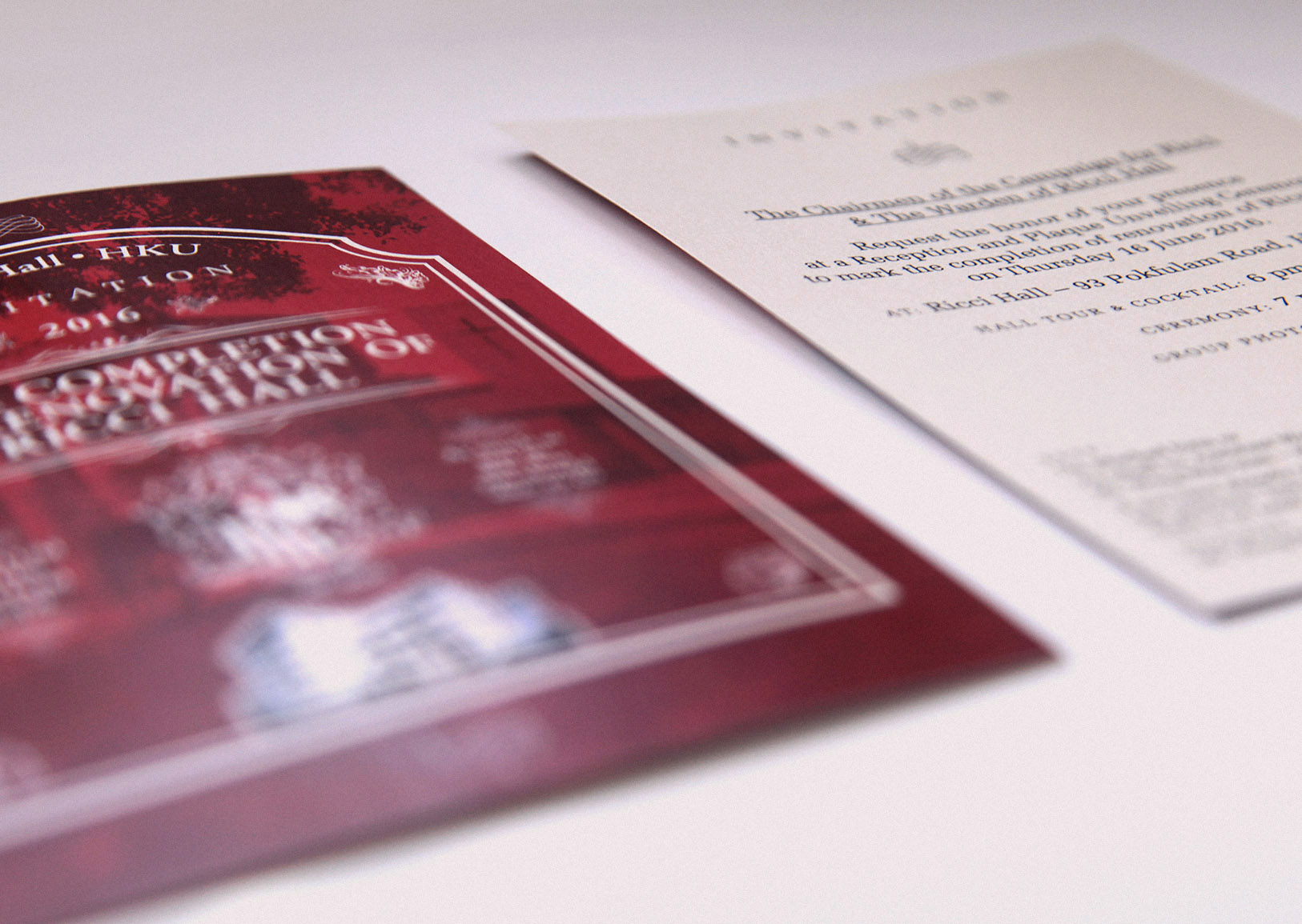 Ricci Hall :: invitation design for renovation completion ceremony