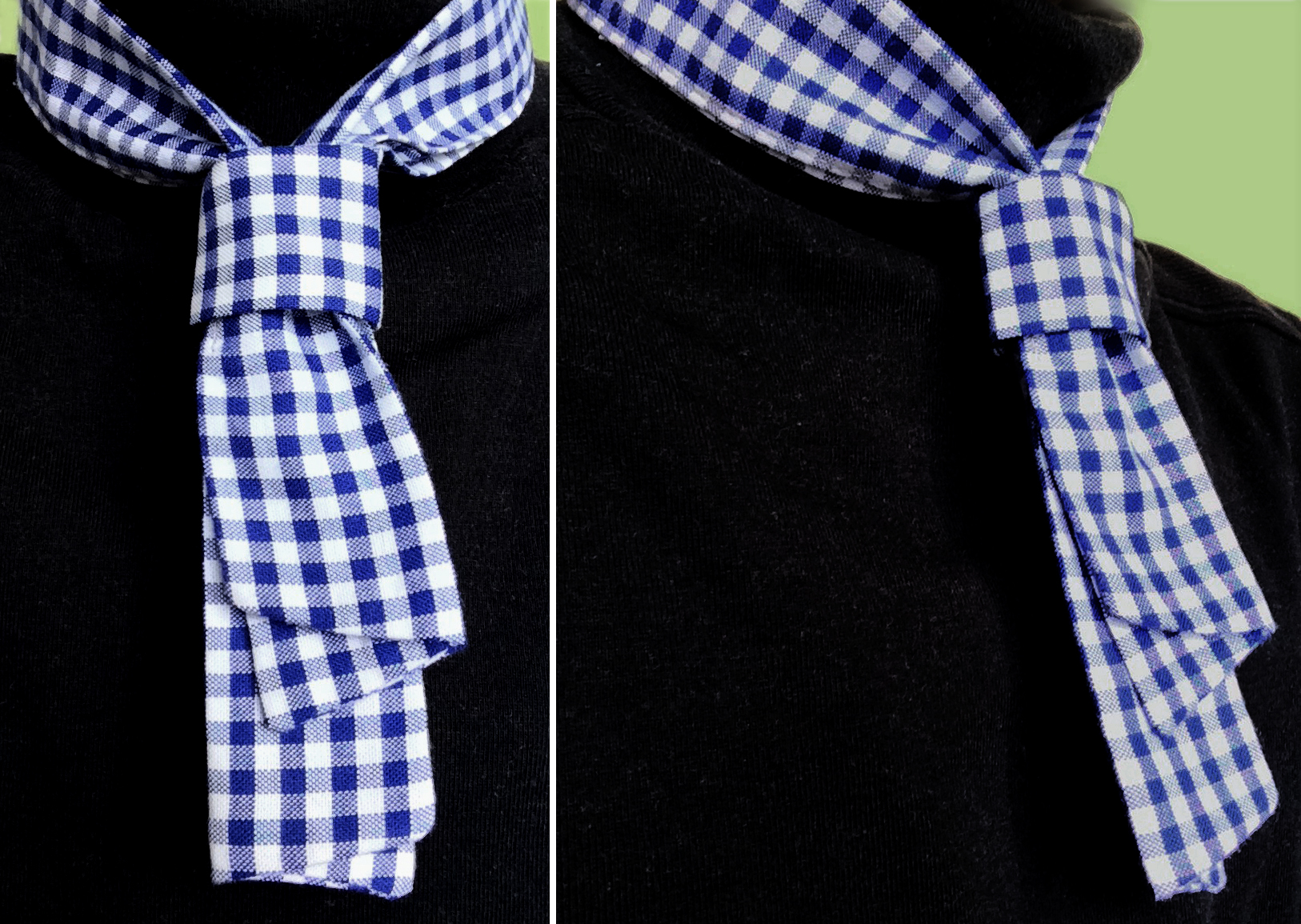 demonstration, blue white gingham check, neckerchief styling creation DIY production management accessories merchandising | Art Space with Vegetarian Café in Hong Kong : : Retail Identity and Zakka Creation