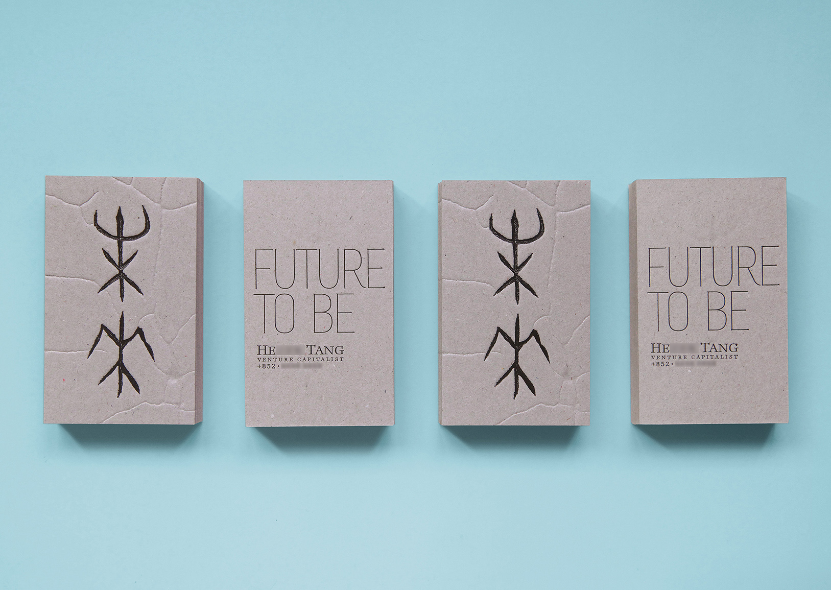 stack 4x1 front back grey cardboard 未來 in oracle top view English | Venture Capitalist in Hong Kong : : Personal Branding and Business or Name Card Design