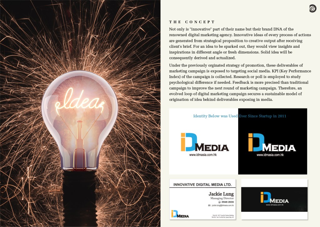 identity concept, idea behind a spark by unlike individuals, old log, name card | A leading Asian Digital Marketing Agency Brand based in Hong Kong and office in South Korea :: Identity Revamp & New Business Card Design